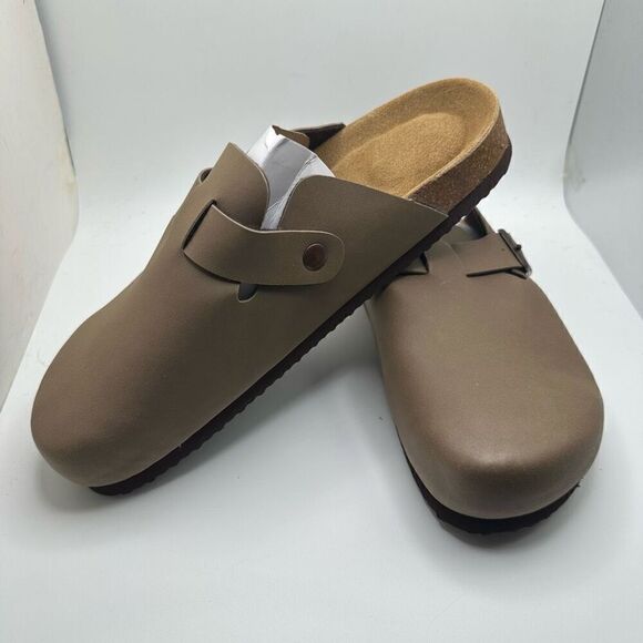 CUSHIONAIRE Women's Cork Footbed Clog with Genuine Leather Upper 11 BROWN NEW - Picture 7 of 7